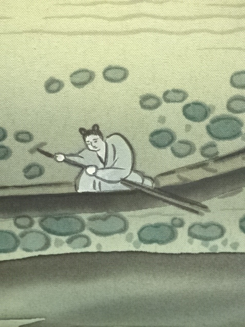 道具 ] - 道具 小川香月筆 周茂叔愛蓮図 肉筆絹本掛軸（箱付